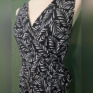 LOFT Black and White Patterned Romper